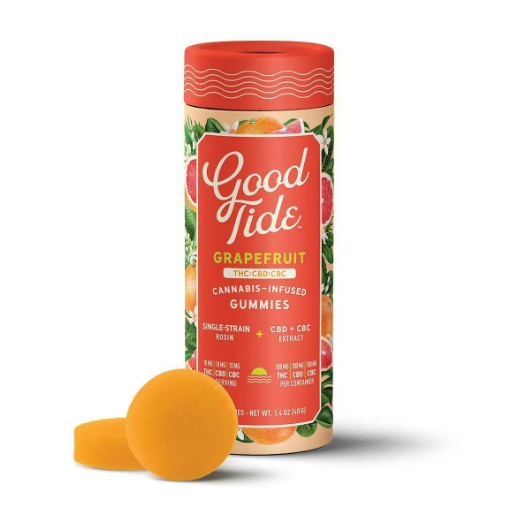 Photograph of product: Grapefruit 1:1:1 TH-oui:CBD:CBC Solventless au chocolat Rosin Gummies (100mg)