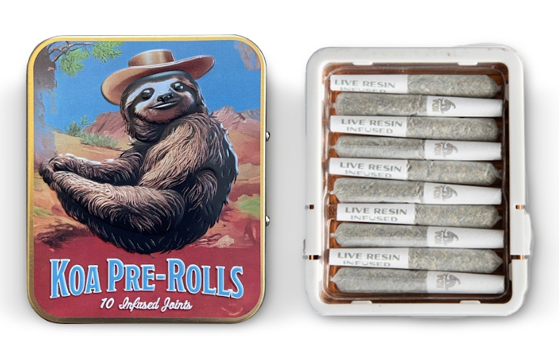 Photograph of product: Koa - Sour Diesel - 10pk Live Resin Infused Joints