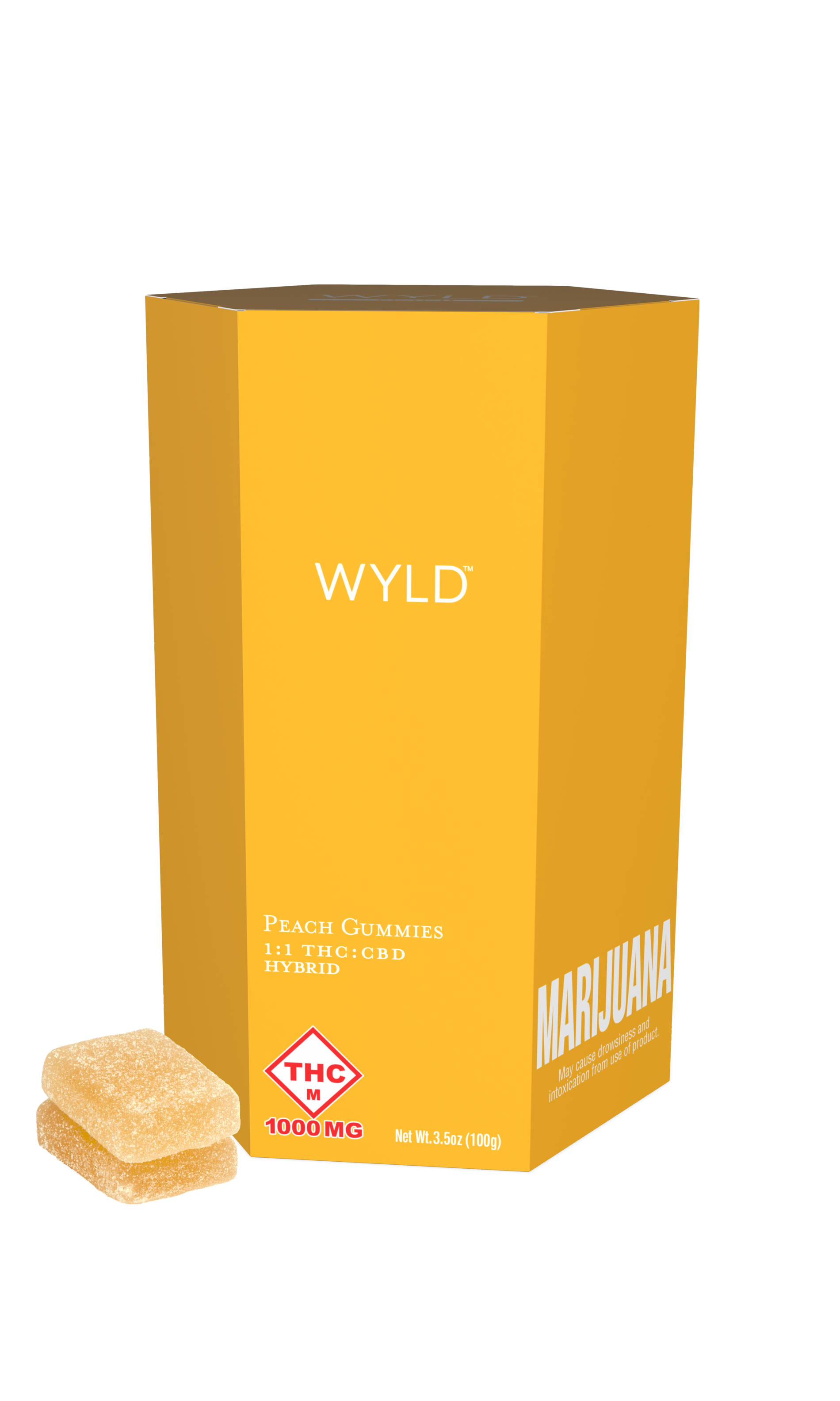 Photograph of product: Peach 1:1 CBD Gummies (1000mg)