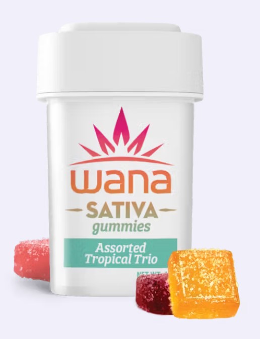 Photograph of product: Wana Gummies Assorted Tropical Trio 100mg Sativa
