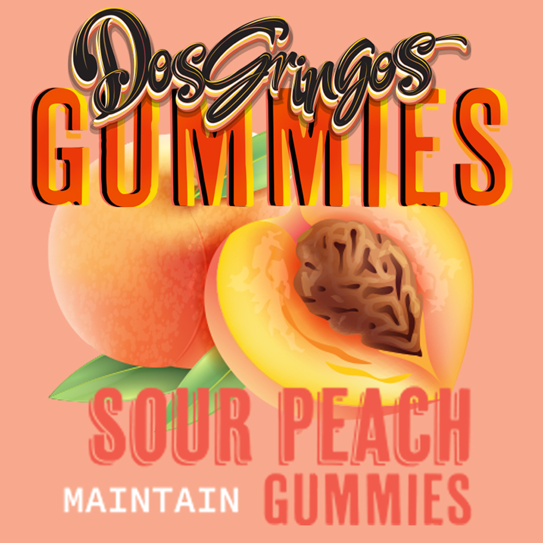 Photograph of product: Dos Gringos Live Rosin Gummies - Sour Peach Maintain TH-oui