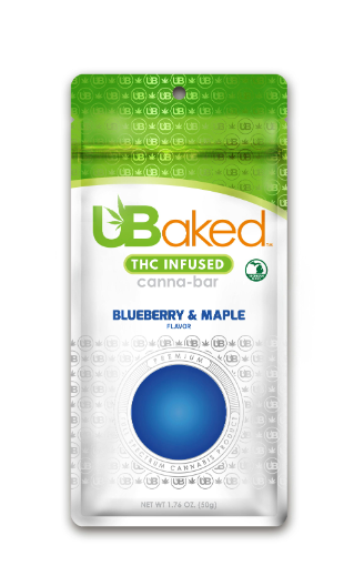 Photograph of Product: Ubaked - Chocolate Bar - 200mg - Blueberry & Maple