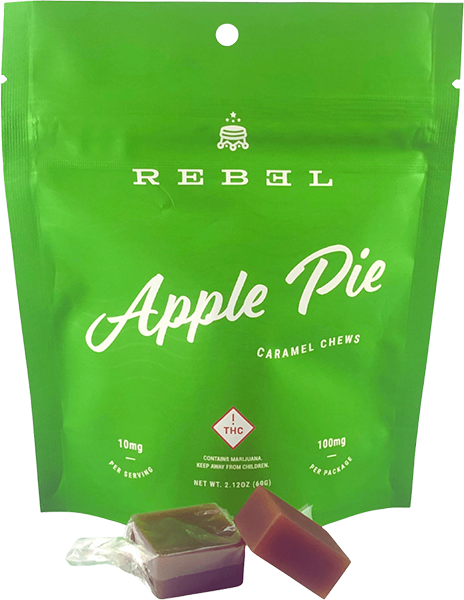 Photograph of product: Rebel - Apple - Caramels - 100mg
