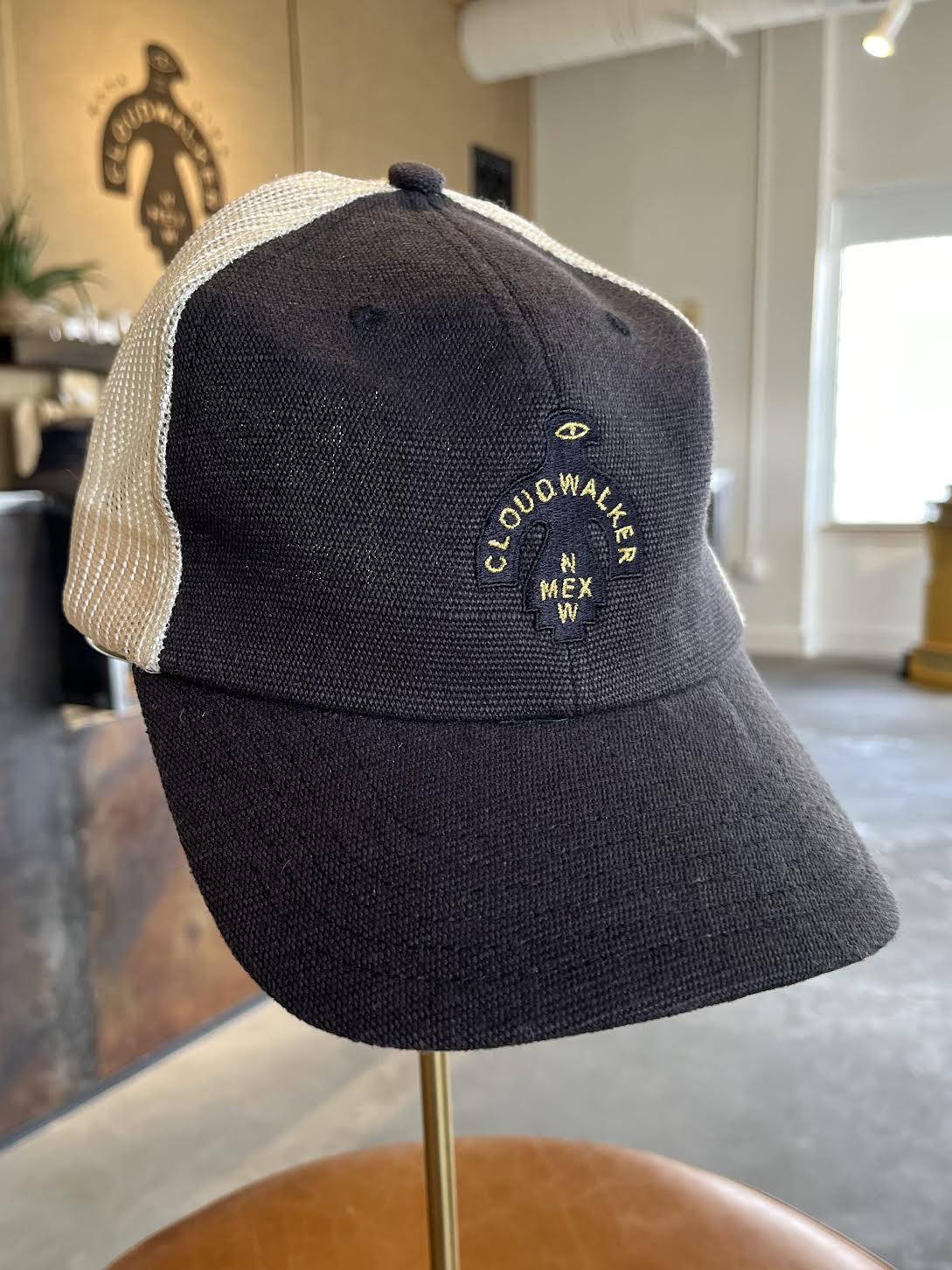 Photograph of product: Hemp Trucker Hat | "Black/Cream" (O/S)