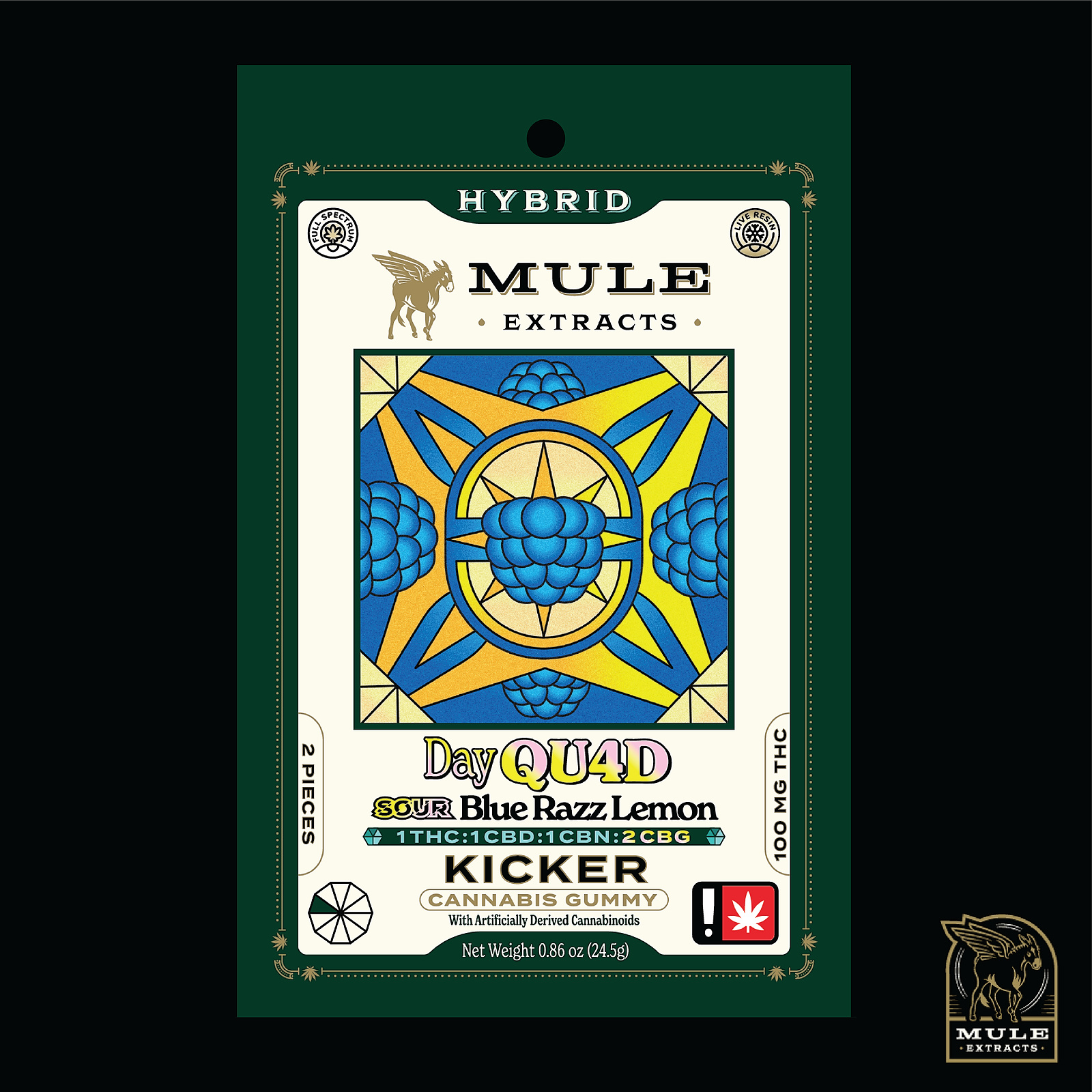 Photograph of product: Mule // Blue Razz Lemon Day Quad Kicker