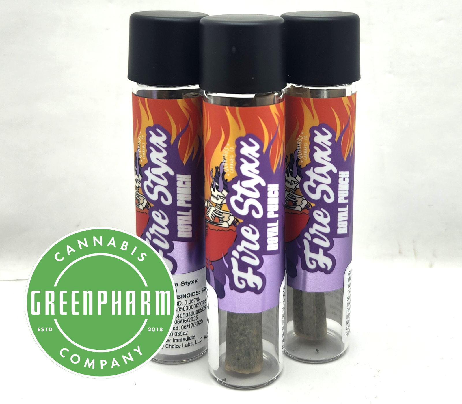 Photograph of product: Infused Pre-Roll | Glorious | Royal Punch Fire Styxx