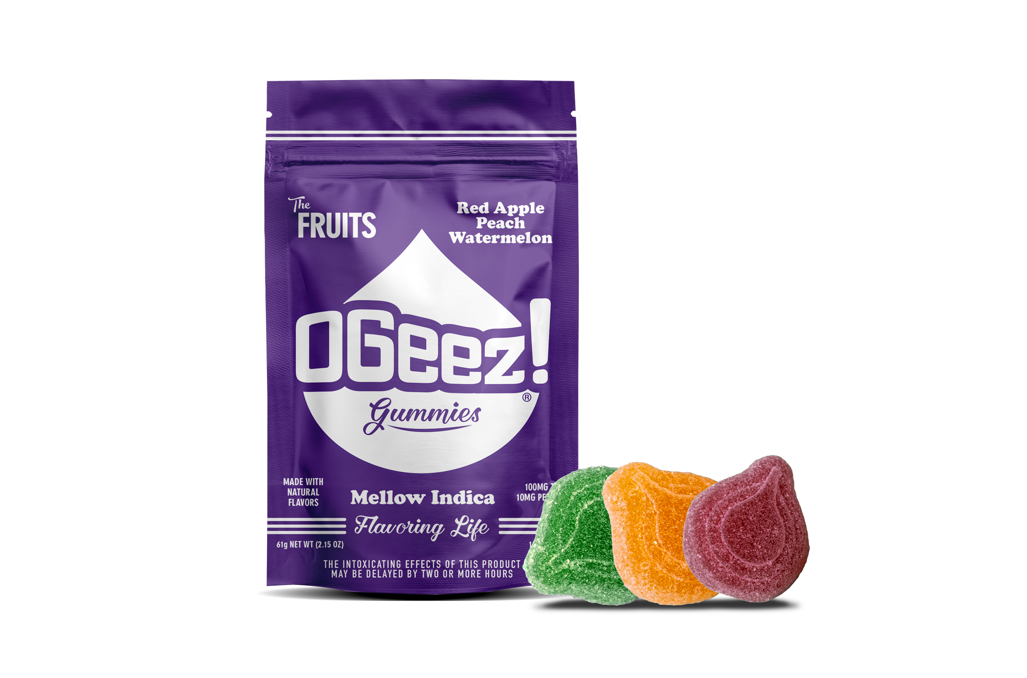 Photograph of product: OGeez - The Fruits, Mellow Oui'd - 100mg 10pk