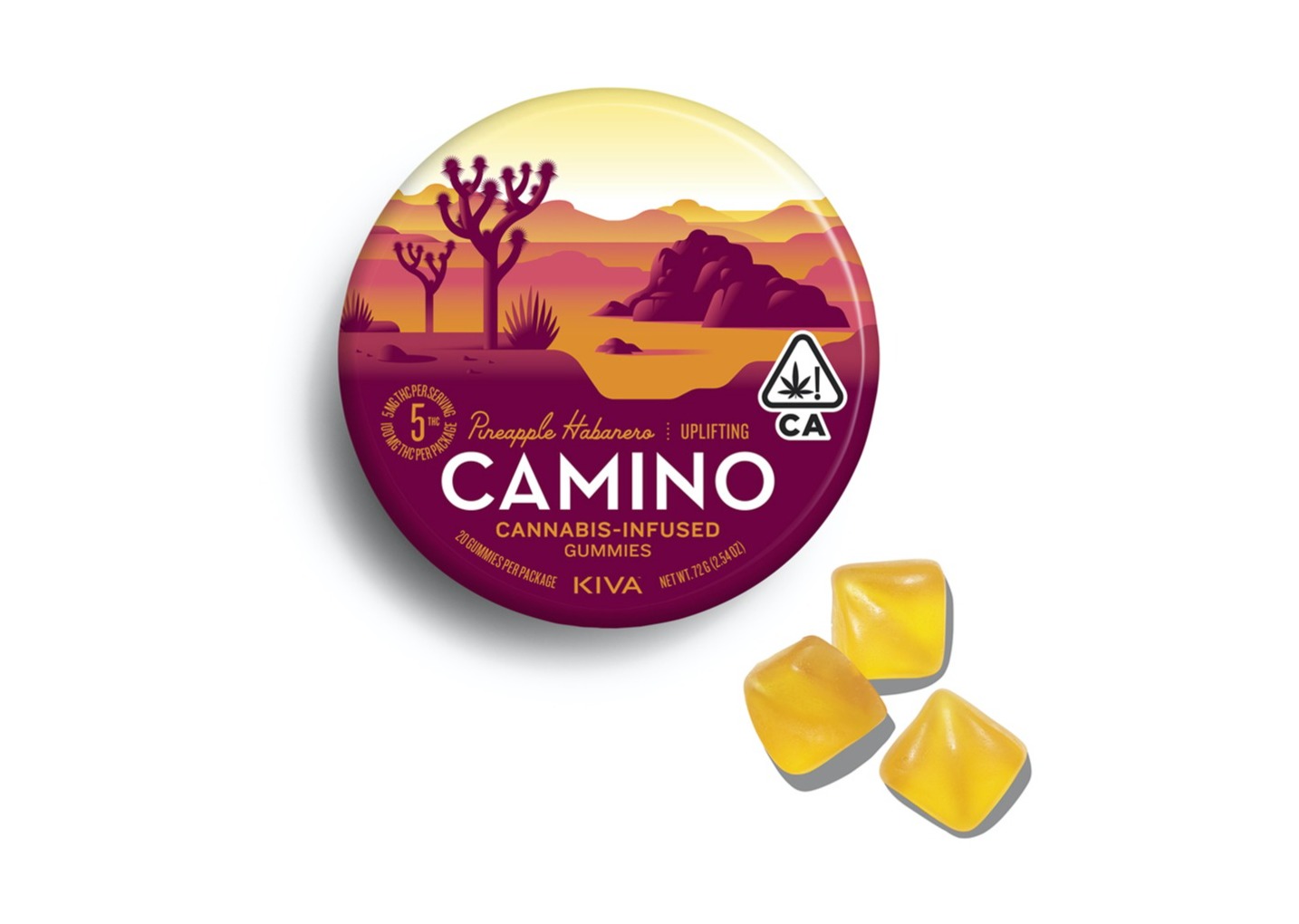 Photograph of product: Kiva Confections | Camino Pineapple Habanero "Uplifting" Gummies | 100mg