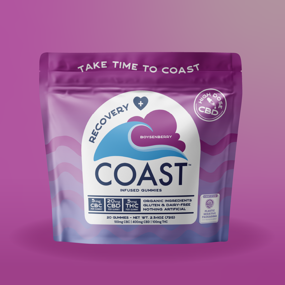 Photograph of product: RECOVERY Boysenberry | 5mg CBC: 20mg CBD :5mg TH-oui 100mg