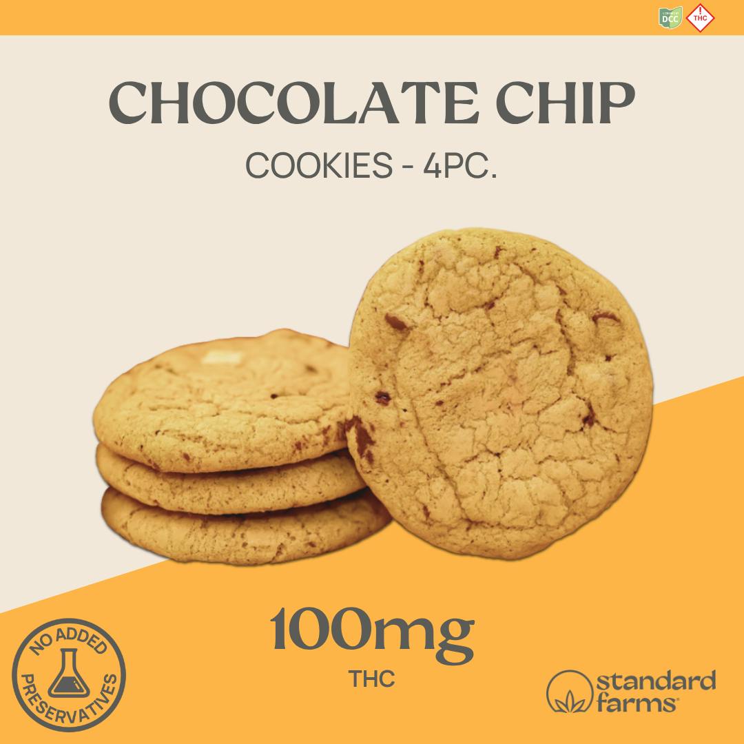 Photograph of Product: Chocolate Chip Cookies 100mg | 4pk - 