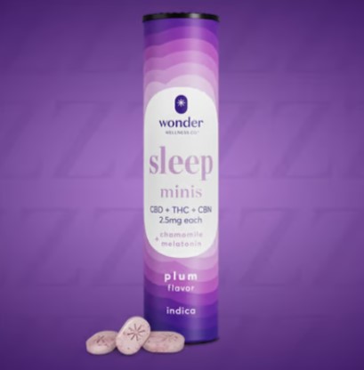Photograph of product: Wonder | Sleep: Plum 1:1:1 CBD:TH-oui:CBN Minis | Edible 40pk |