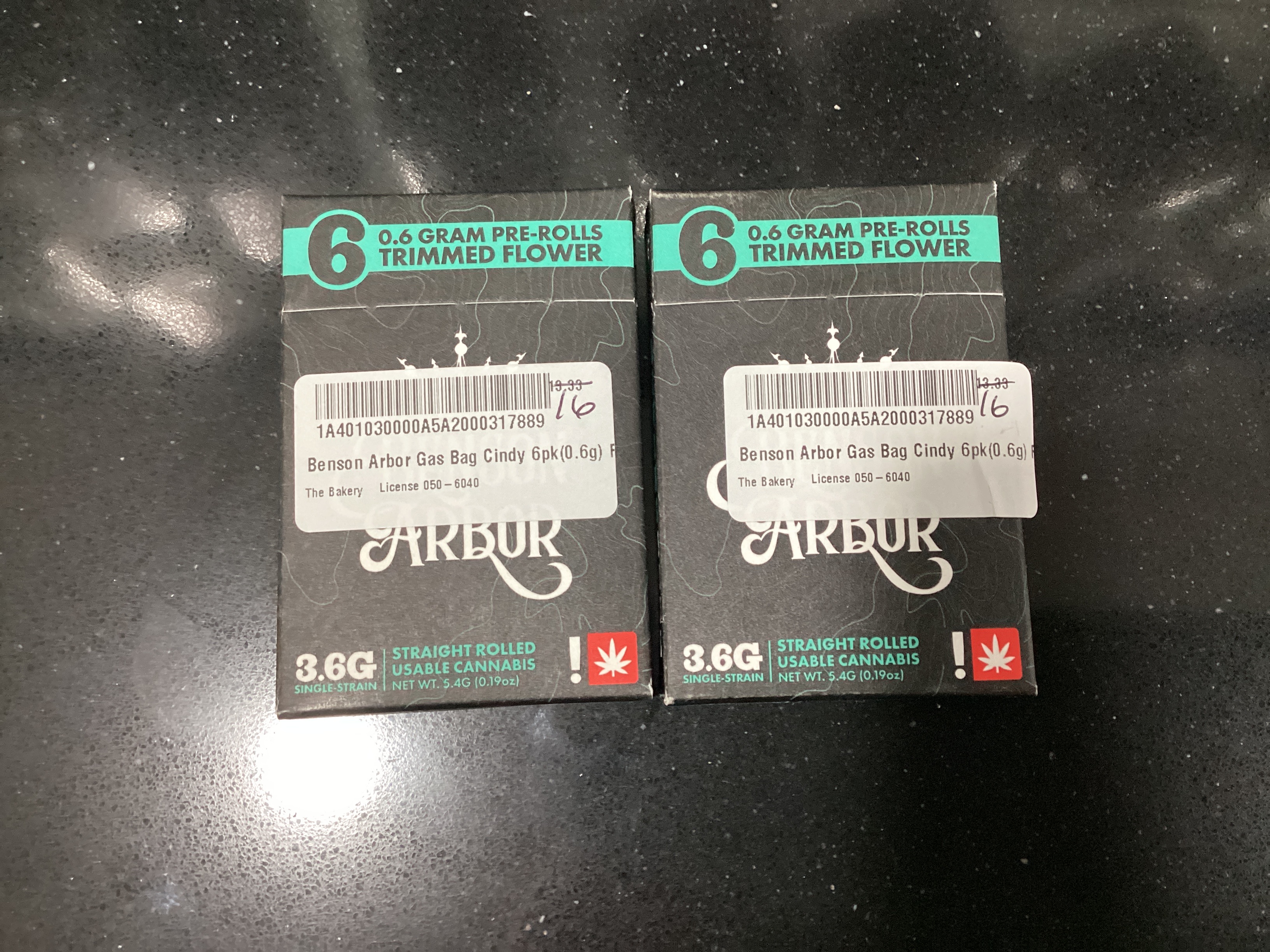 Photograph of product: Benson Arbor Gas Bag Cindy 6pk Pre-Rolls