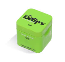 Photograph of product: Drops - Lime Balanced single 100mg Edible Gummy