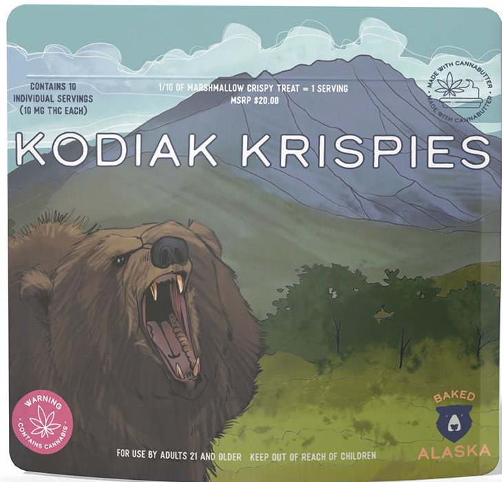 Photograph of product: Kodiak Krispies w/ Fruity Pebbles (100mg) Crispy Marshmallow Treats by Baked Alaska