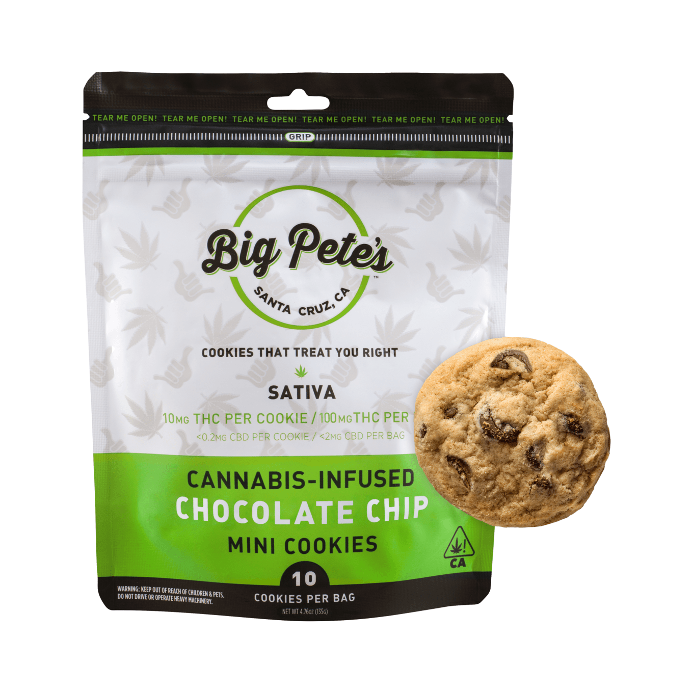 Photograph of product: Big Pete's - 100mg - 10ct - Chocolate Chip Oui'd