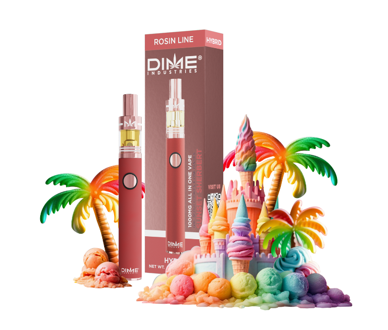 Photograph of product: Dime Industries | Sunset Sherbert | Rosin All-In-One Rechargeable Vape | 0.6g