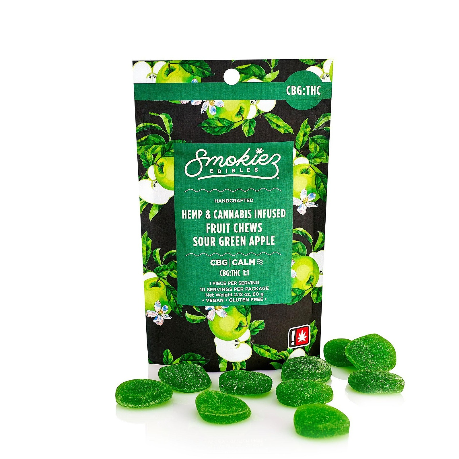 Photograph of product: Smokiez - Sour Green Apple Single (1:1 TH-oui/CBG)