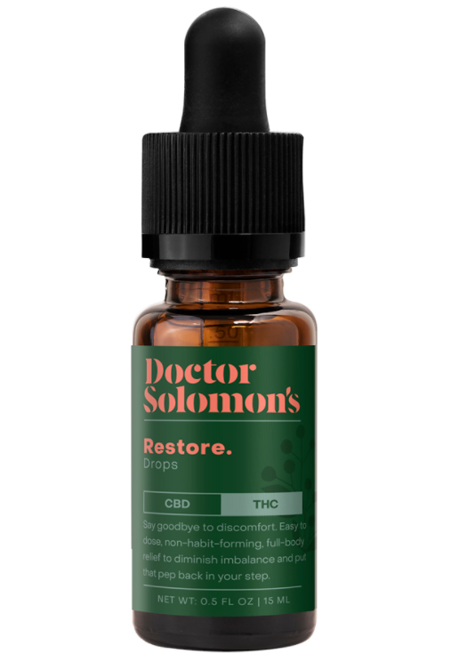 Photograph of product: Peppermint & Orange | Restore Drops | 1:1 TH-oui:CBD Tincture | 15mL