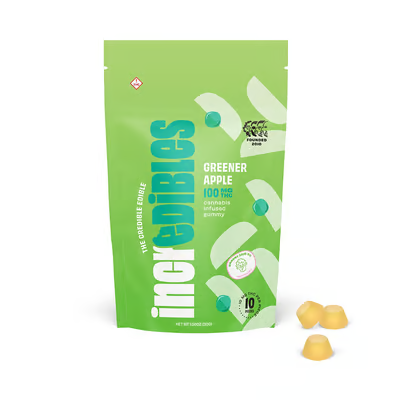 Photograph of product: Greener Apple Gummies 100mg (10-Pack | 10mg Each)