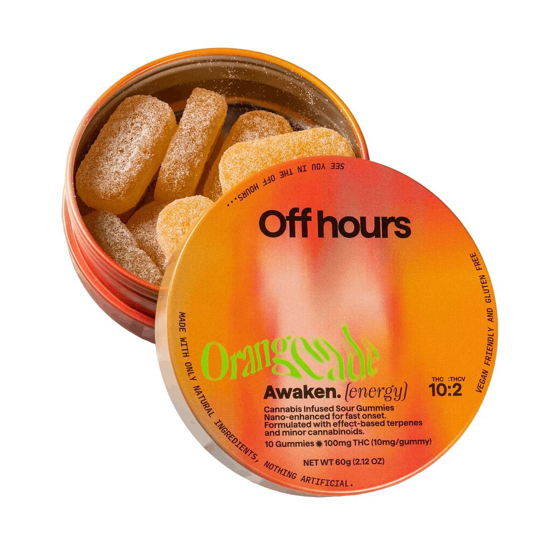 Photograph of product: Orangeade "Awaken" Sour Gummies | 10:2 TH-oui:TH-ouiV | 10 Pack | 100mg