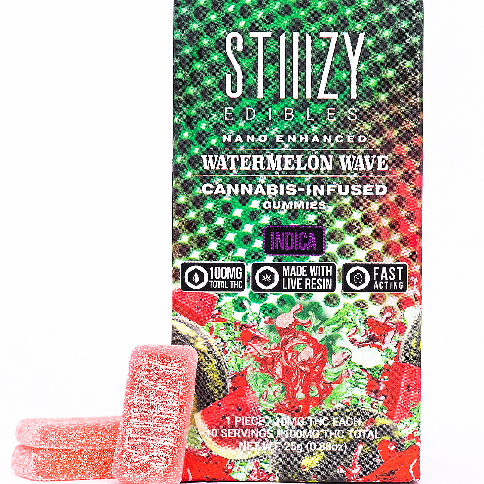 Photograph of product: (73302) Stiiizy 100mg Watermelon Wave Gummy