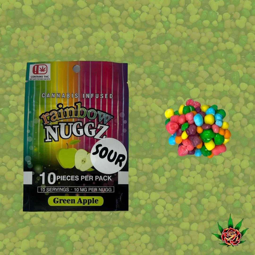 Photograph of Product: Eden Rose-100mg Gummy-Rainbow Nuggz-Sour Apple