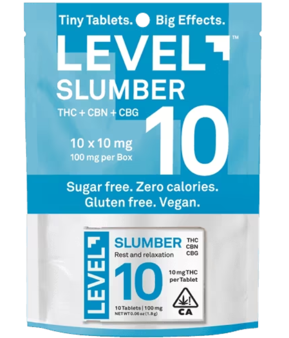 Photograph of product: Level Slumber Tablets 1:1:1 TH-oui:CBN:CBG 100mg