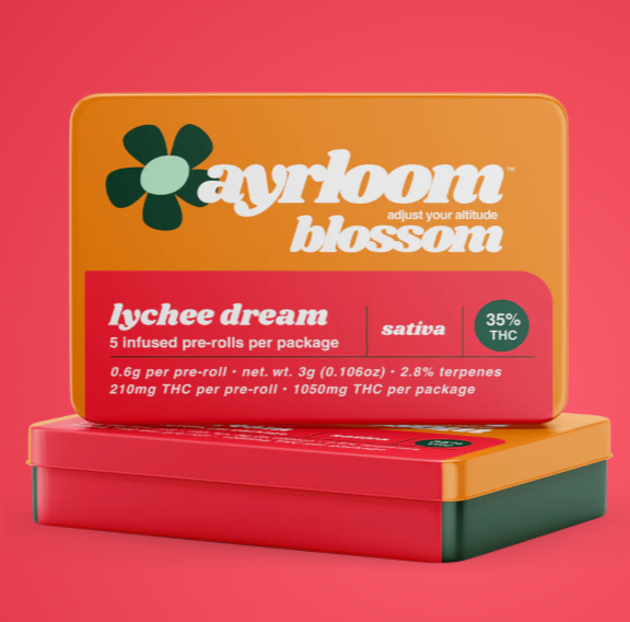 Photograph of product: Ayrloom / Infused Pre-Roll 5PK / / Lychee Dream