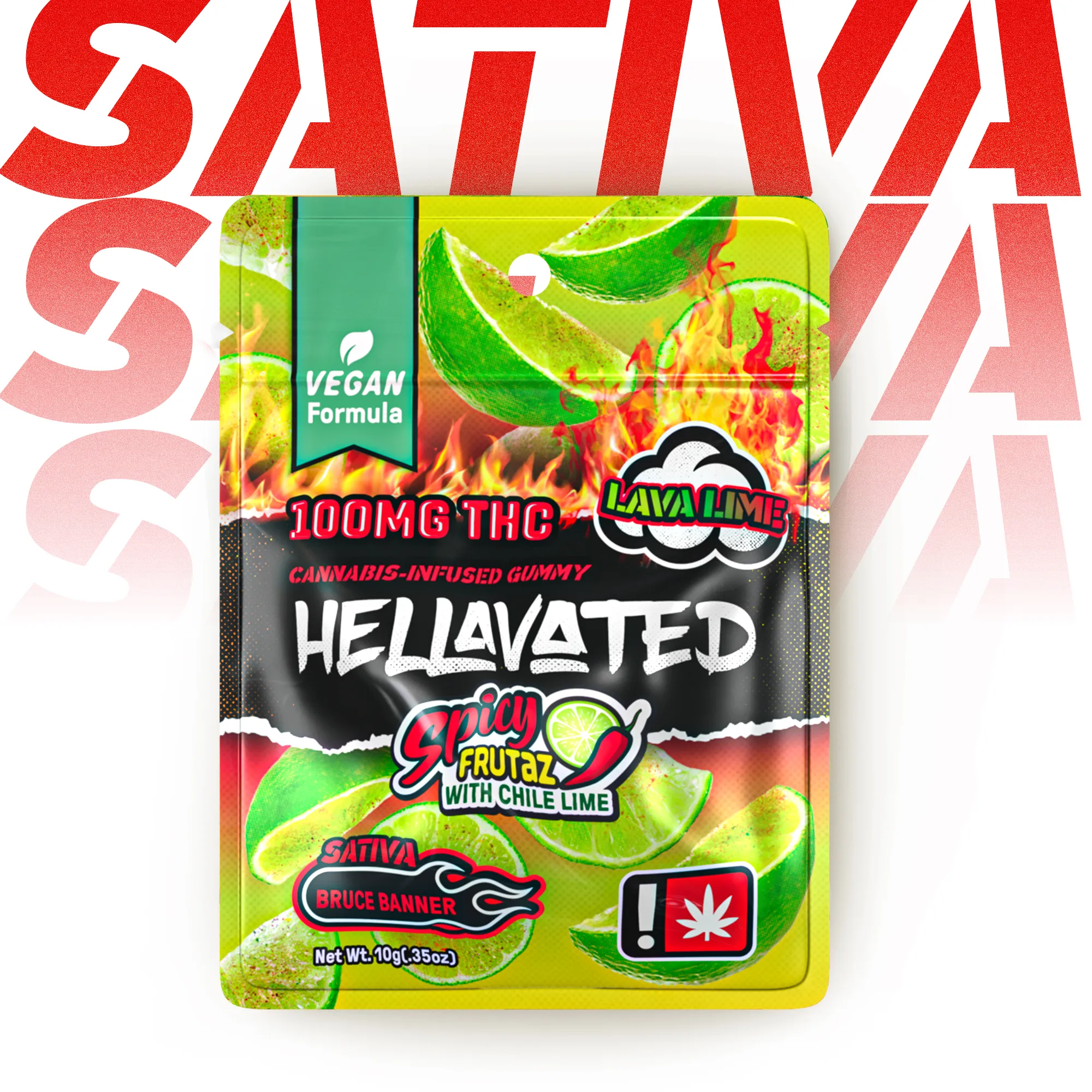 Photograph of product: Hellavated > Gummiez 100mg > Spicy Lava Lime