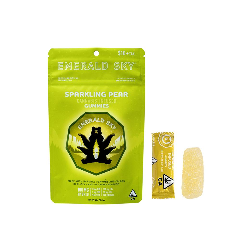 Photograph of product: EmeraldSky - Sparkling Pear 100mg 10pk Gummies