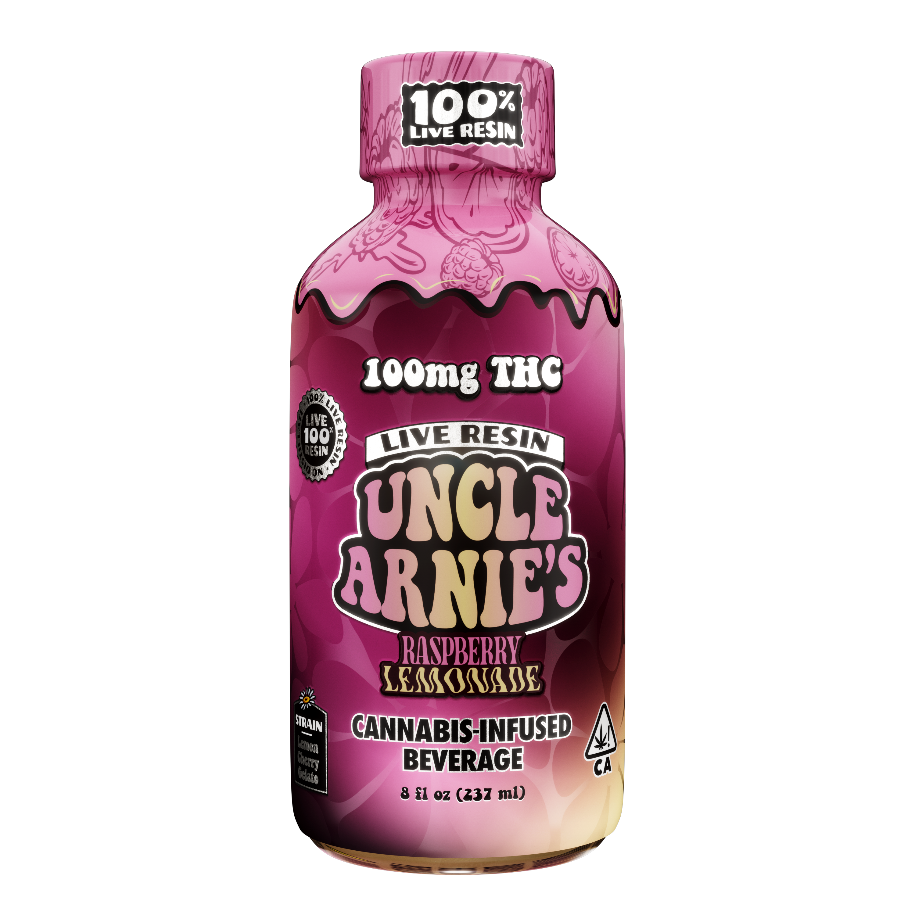 Photograph of product: Uncle Arnie's | Live Resin | Raspberry Lemonade | 8oz | 100mg