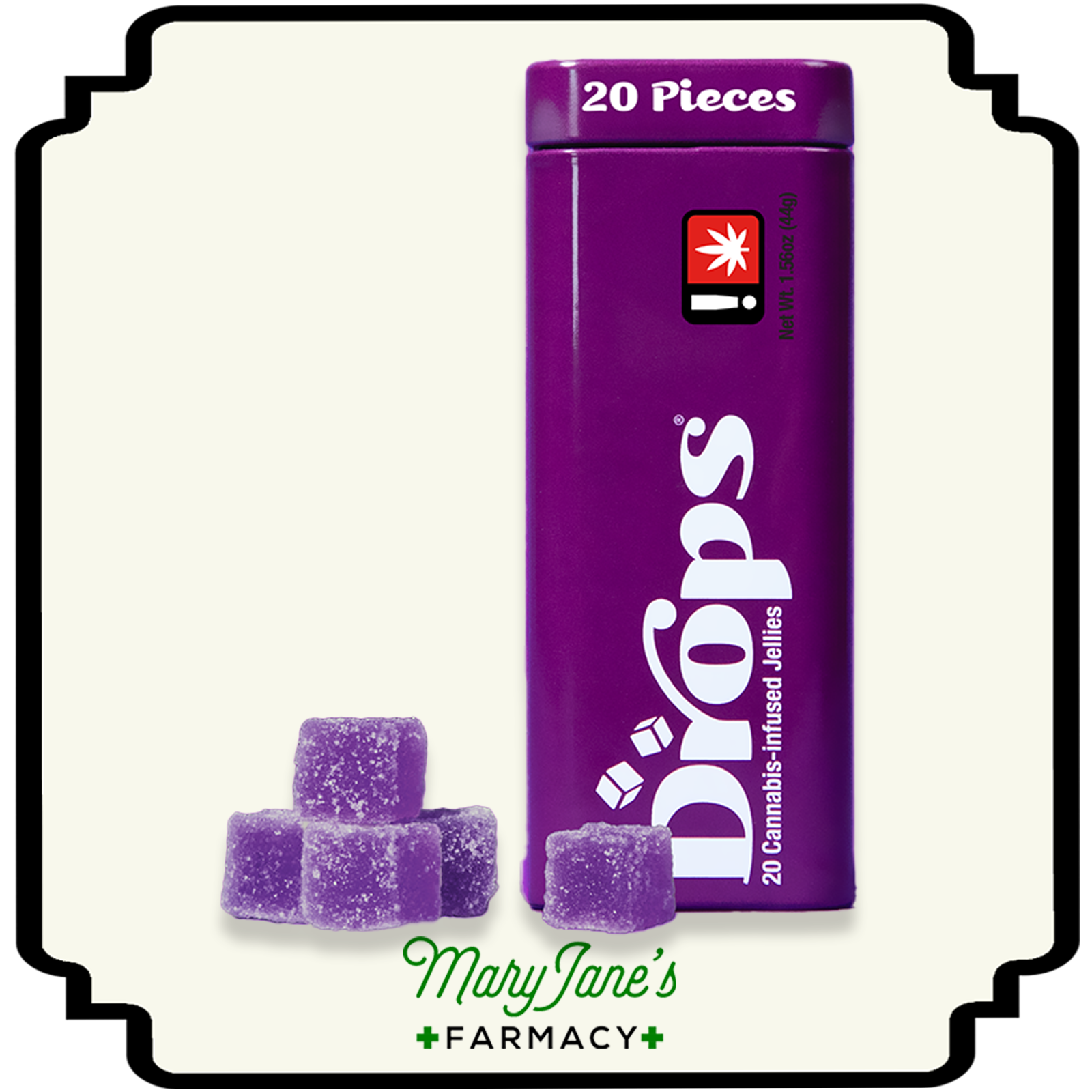 Photograph of product: Blackberry 1:2 TH-oui:CBD Jellies 20-Pack | 100mg