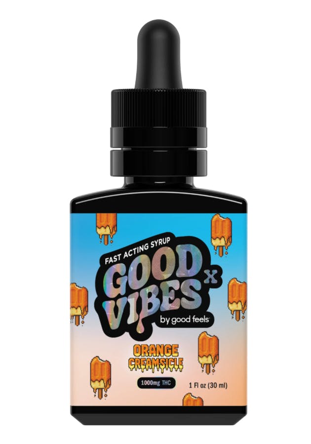 Photograph of product: Good Vibes X Orange Creamsicle Fast Acting Tincture | 1000mg |Good Feels