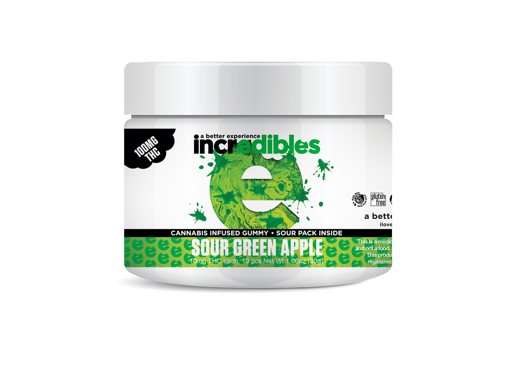 Photograph of product: Sour Apple Gummies | 100mg