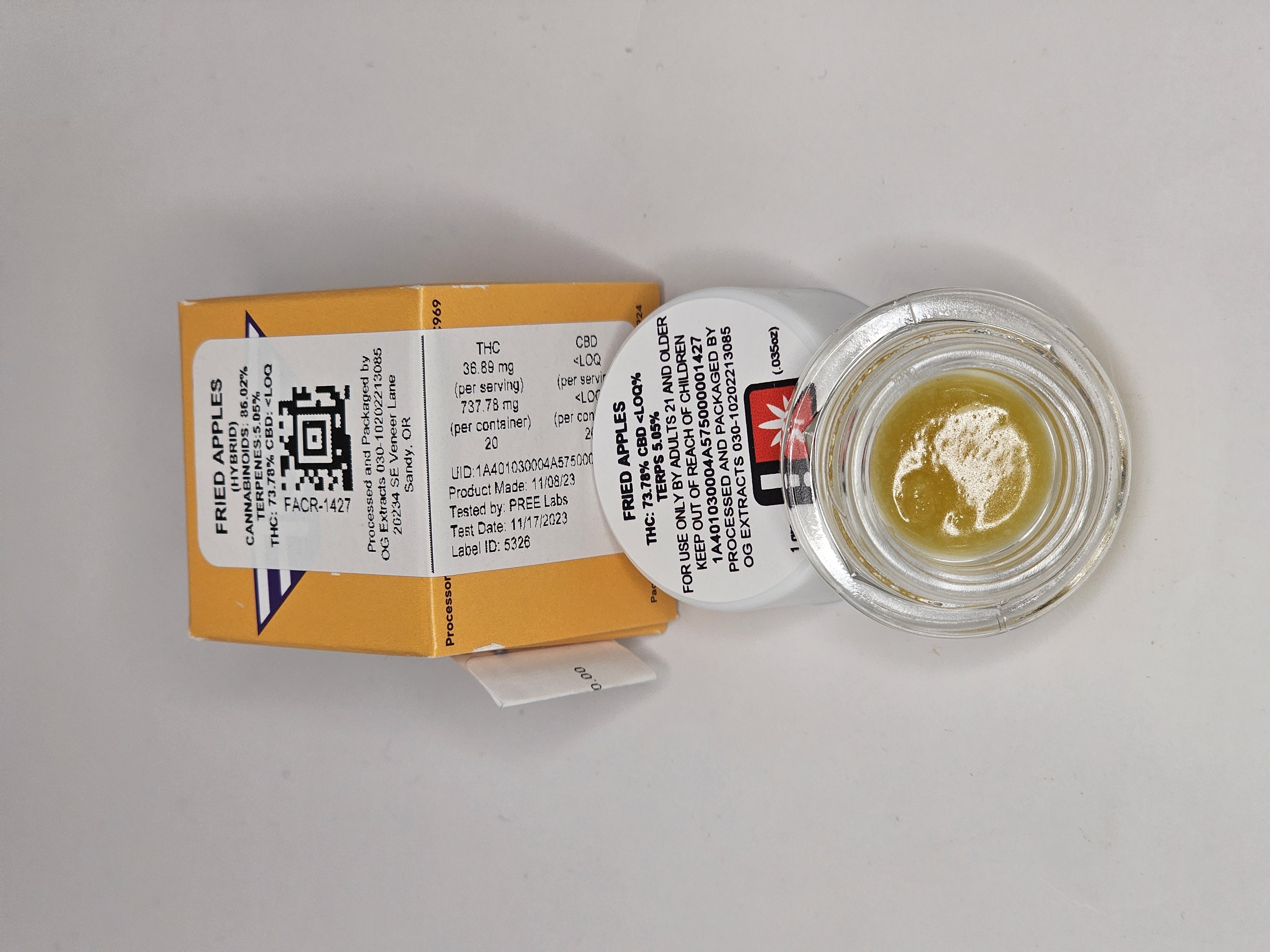 Photograph of product: Hoodview | First Class Pineapple Express Dab | 1g