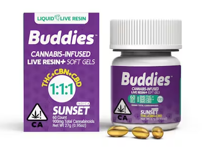 Photograph of product: Sunset Thc/Cbd/Cbn 1:1:1 (60 Caps)