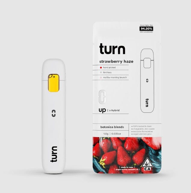 Photograph of product: Turn - AIO Strawberry Haze Botanical Blend Disposable 1g - Turn - AIO Strawberry Haze Botanical Blend Disposable 1g