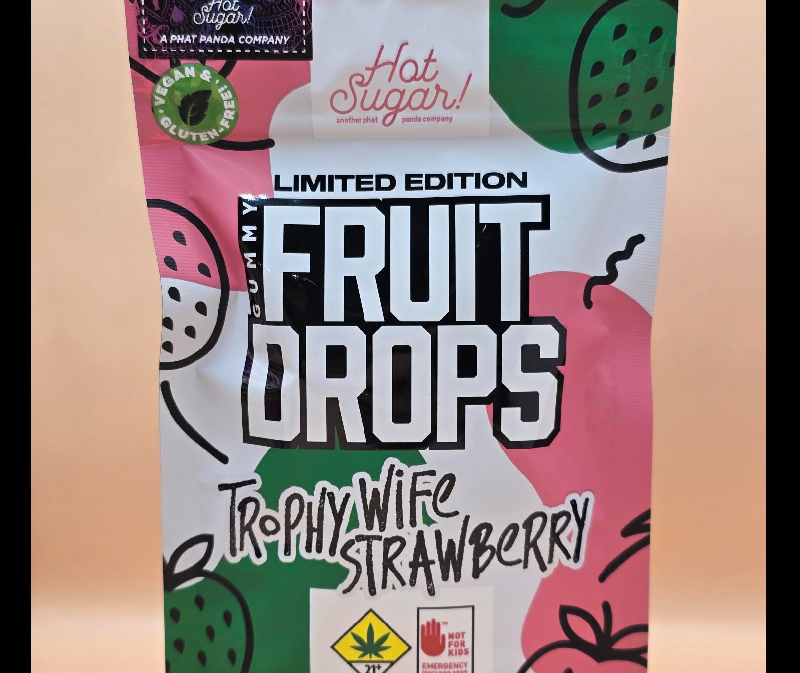Photograph of product: Hot Sugar - Oui'd Trophy Wife Strawberry Fruit Drops 10pk