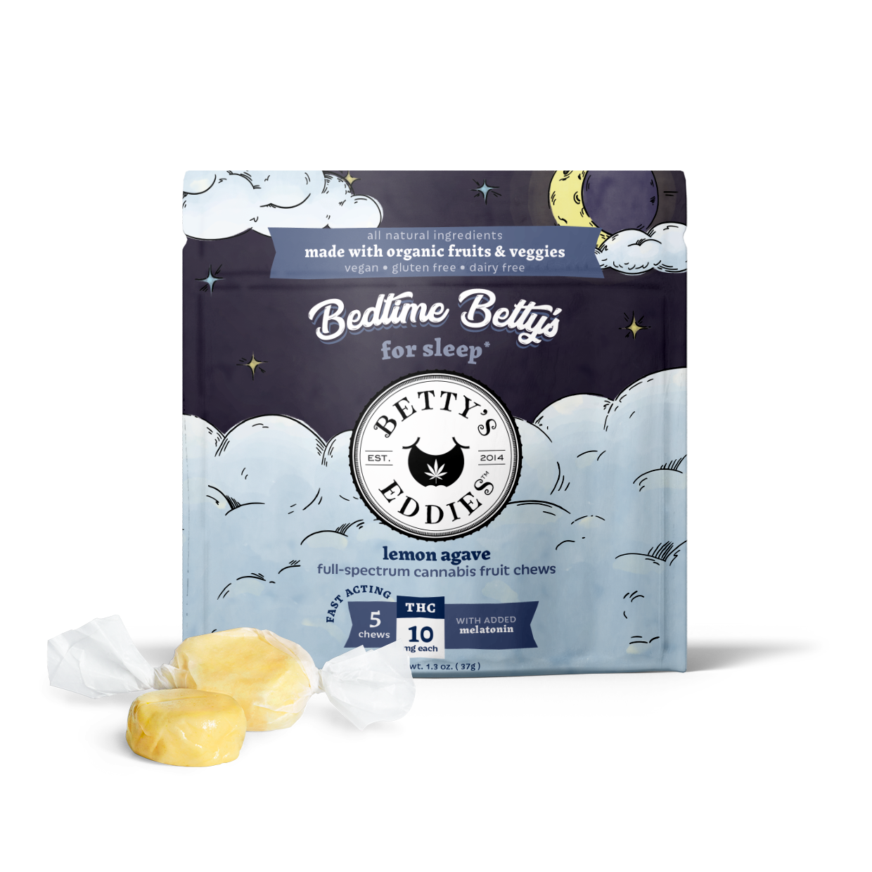 Photograph of product: Bedtime Betty's Lemon Agave Fruit Chews 10pk