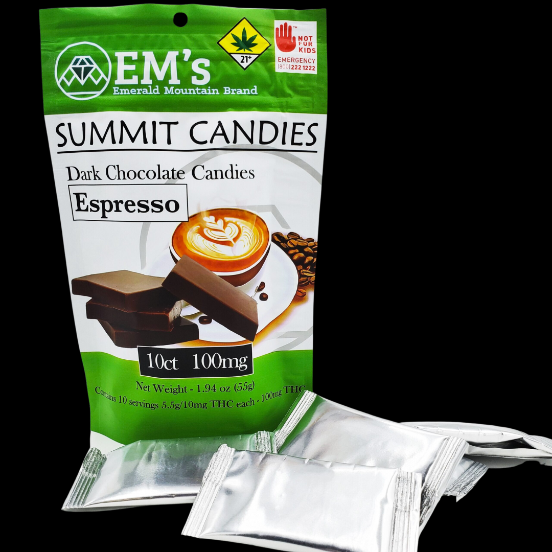 Photograph of product: Dark Espresso 100mg Edible Emerald Mountain