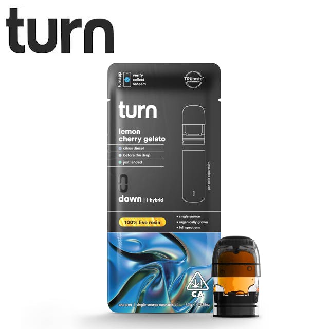 Photograph of product: Turn - Lemon Cherry Gelato - Live Resin Pod - 1g - LR Pod