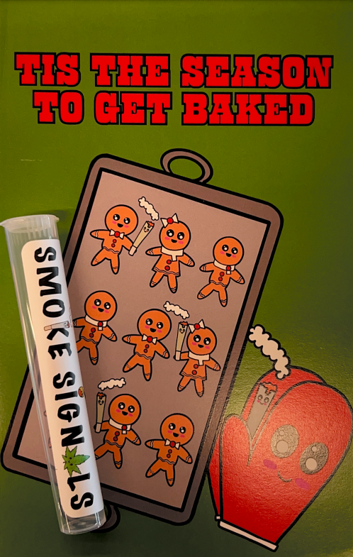 Photograph of product: Holidaze Card "Tis The Season To Get Baked" with Doob Tube