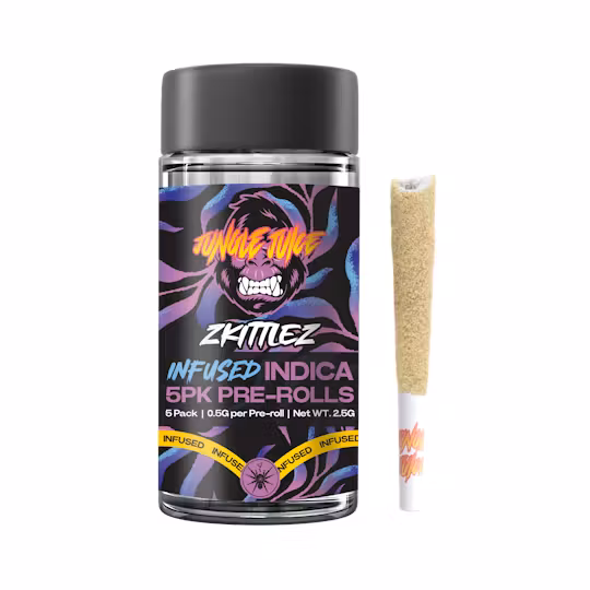 Photograph of product: Jungle Juice Infused Pre-roll | 5pk | Zkittlez (Oui'd)