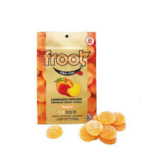 Photograph of product: Froot Gummies Peach 1:1 CBD TH-oui 100mg