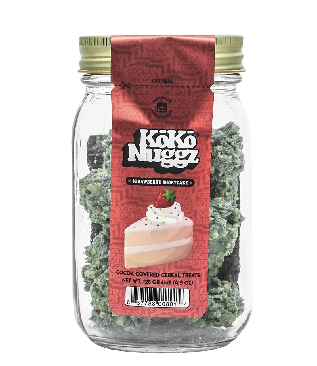 Photograph of product: Koko Nuggz | Strawberry Shortcake Krispy Treats | 100mg | 10ct