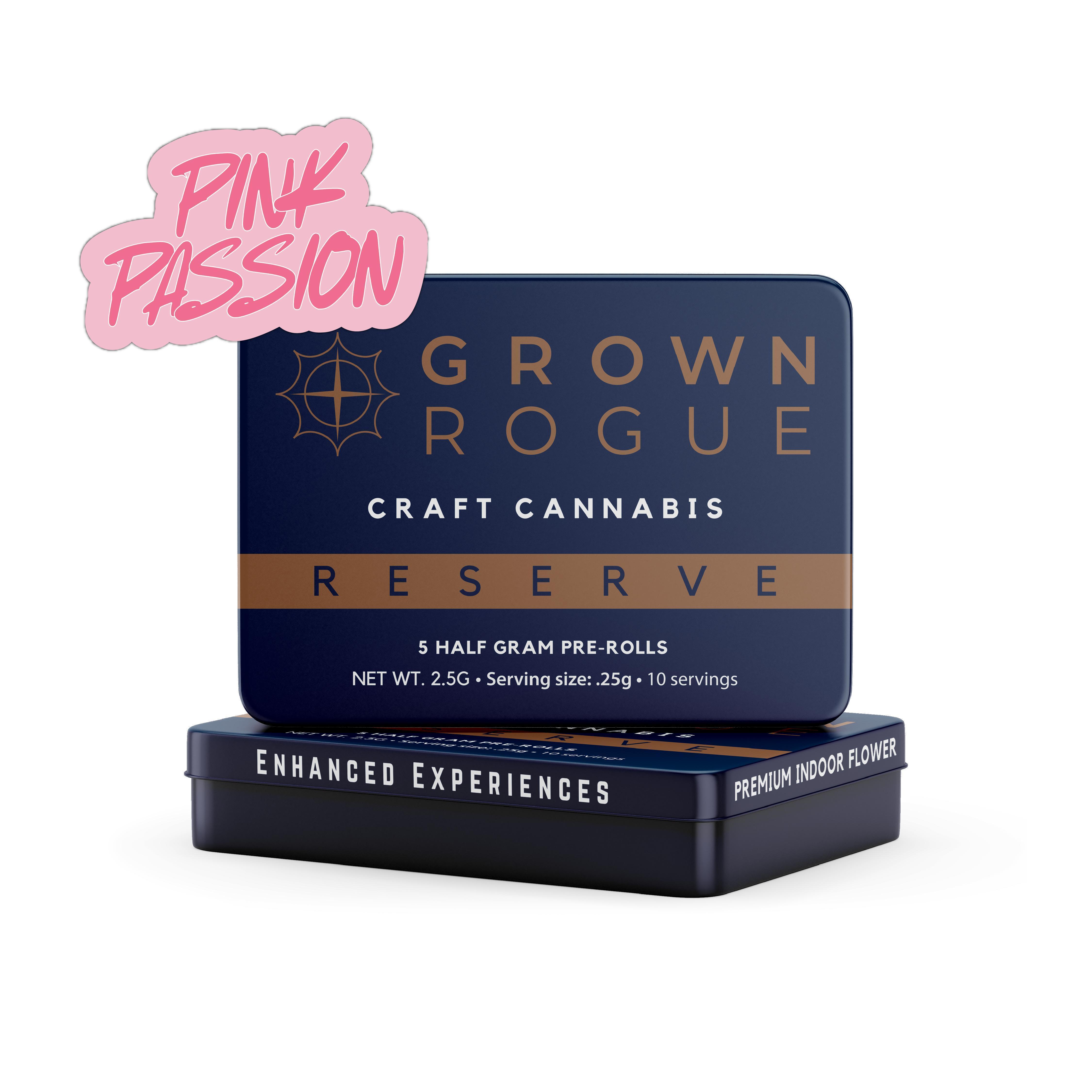 Photograph of product: Grown Rogue Reserve - Pink Passion Fruit - 2.5g Preroll 5 Pack