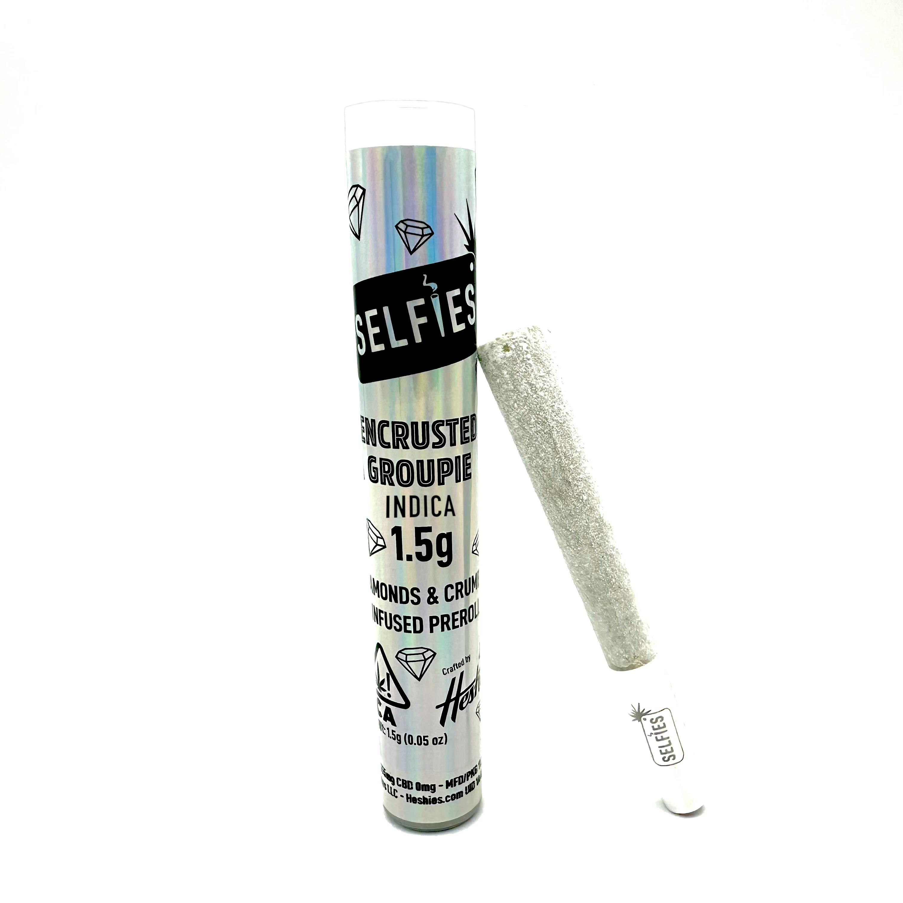 Photograph of product: Selfies - Platinum Kush - Encrusted Groupie Infused Preroll - -Oui'd