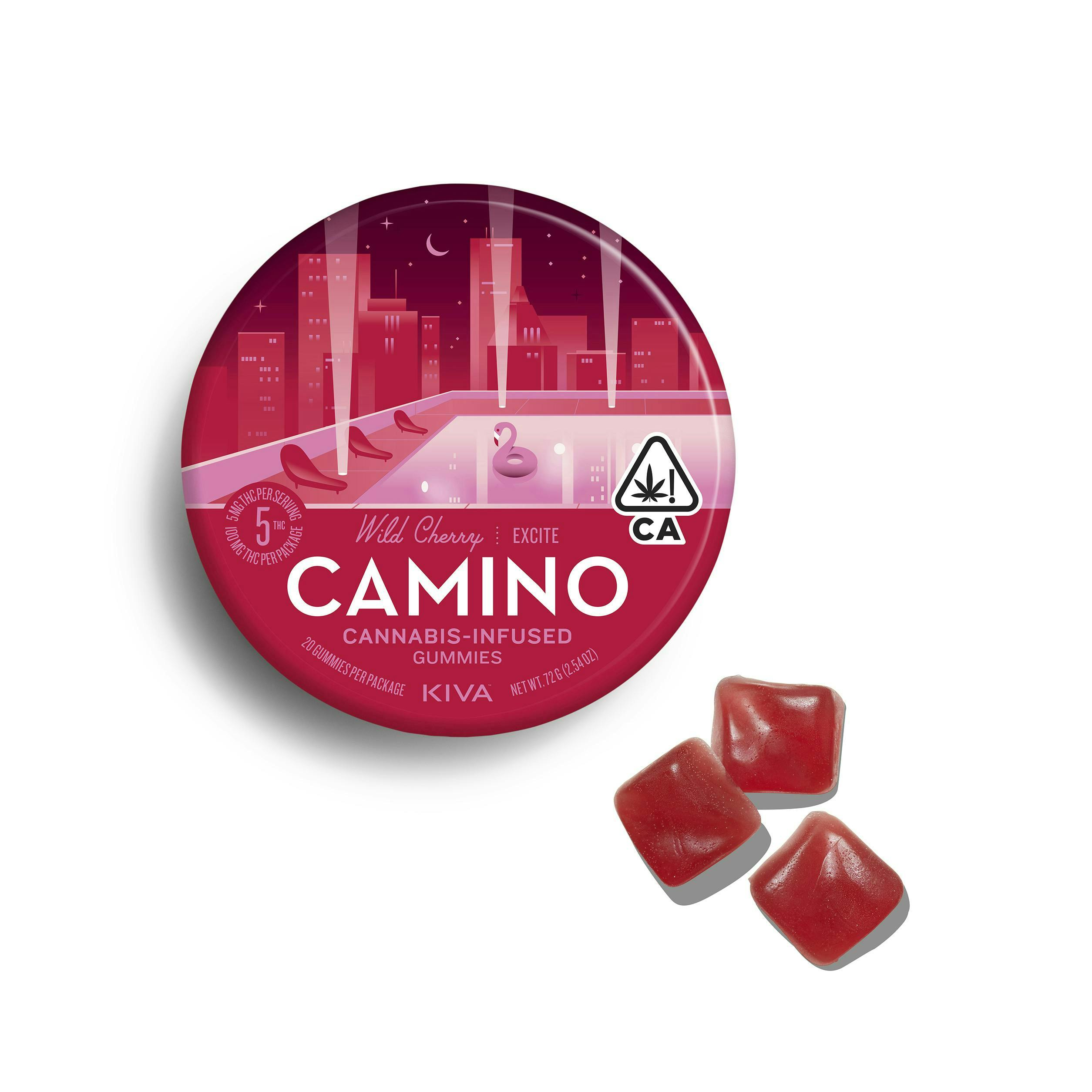 Photograph of product: Camino - Wild Cherry 1:1:1 CBC/CBG Gummies - 100mg