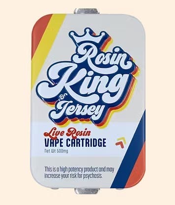 Photograph of product: Rosin King of Jersey | Live Rosin | Vape 0.5g | Strawberry Drip