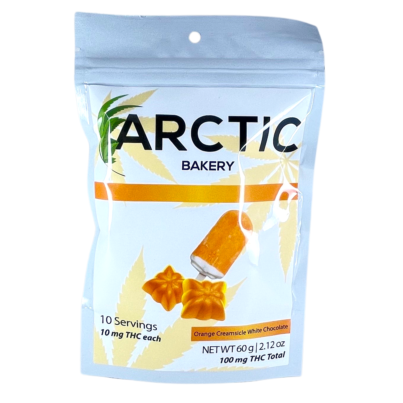 Photograph of product: Orange Creamsicle White Chocolate Stars 10-Pack 100mg